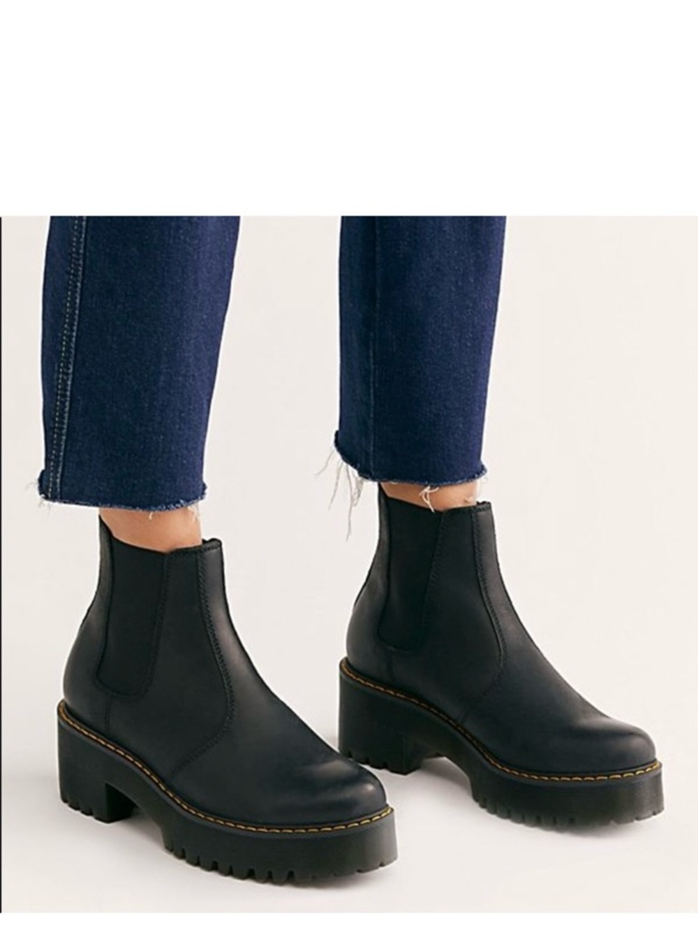 Dr. Martens Black Platform Chelsea Booties Rometty